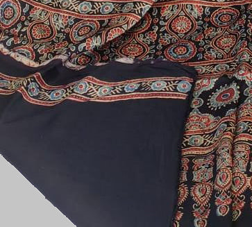 Ajrakh Print Modal Silk Saree - Cherriscope