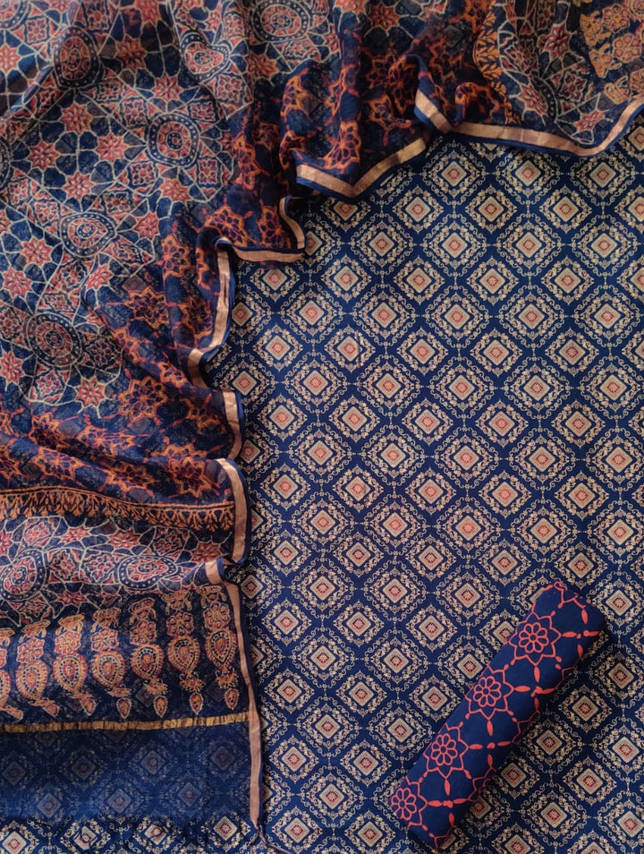 Ajrakh Printed Cotton Suits - Cherriscope