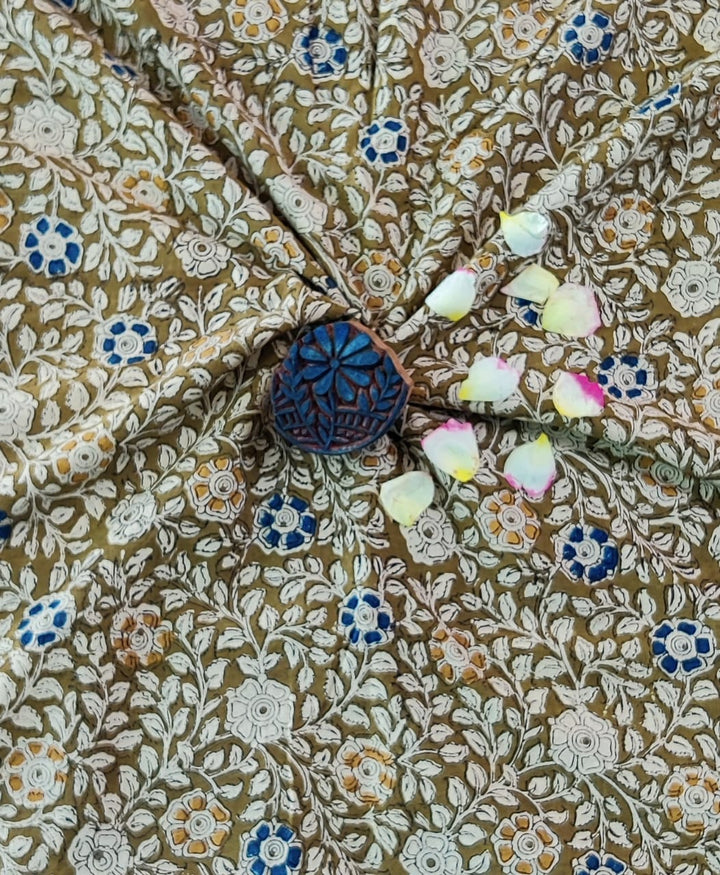 Pure cotton mul Kalamkari handblock printed fabrics - Cherriscope